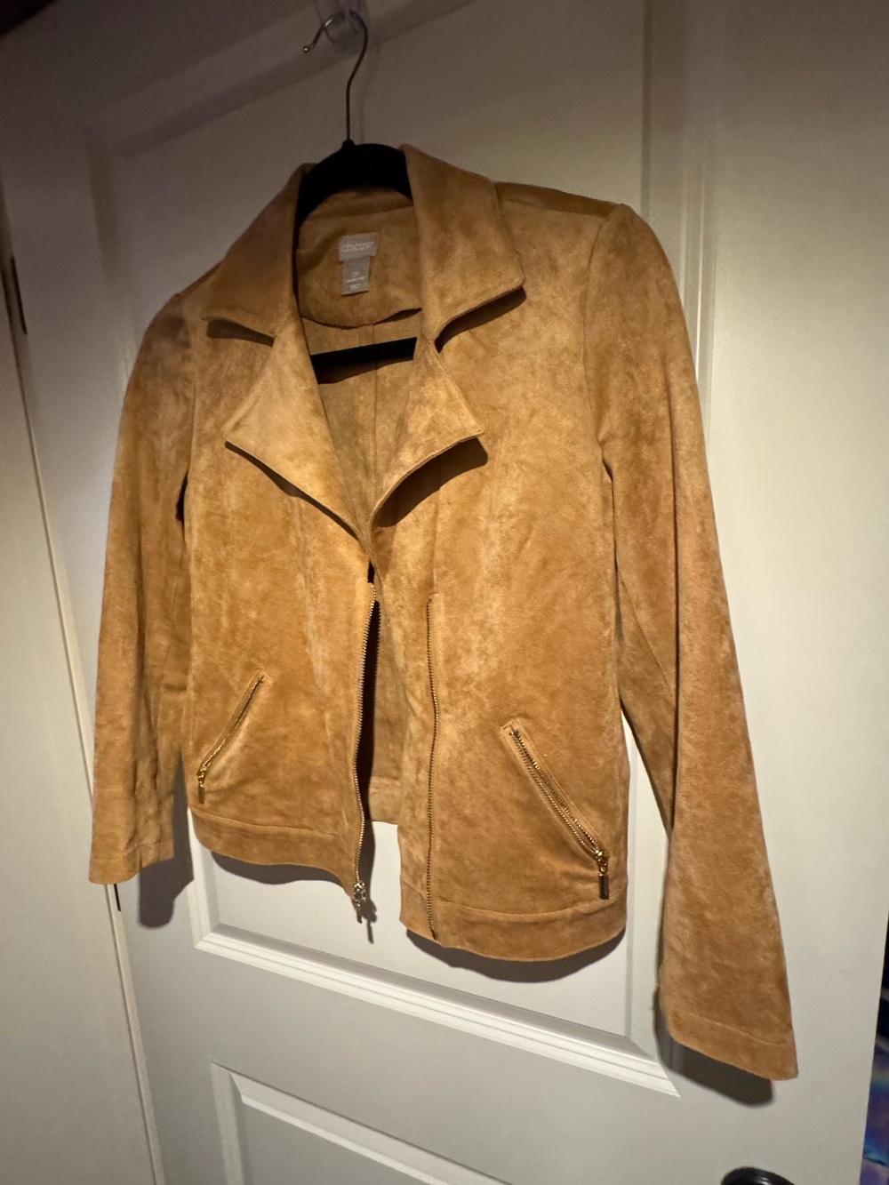OP Tan Suede-Style Moto Jacket